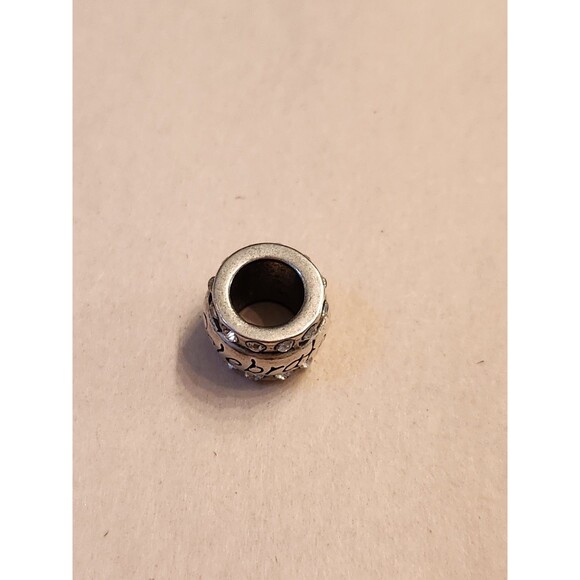 Brighton CELEBRATE Spacer Bead for Charm Bracelet Silver Plated w/ Crystals - Picture 3 of 3